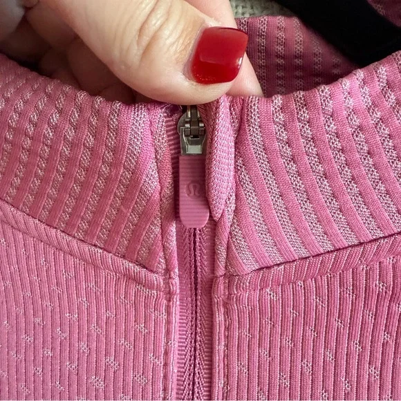 Lululemon Pink Athletic Long Sleeve Quarter Zip Top - Picture 3 of 6